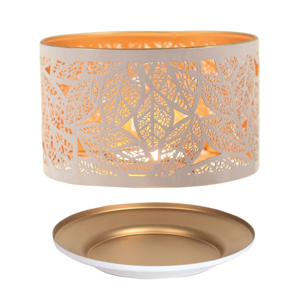 Aroma Silhouette White Leaves Shade & Tray £13.04